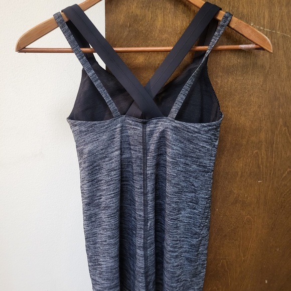 Lululemon Grey and Black Tank Top With Built In Bra size 2 - Picture 2 of 3